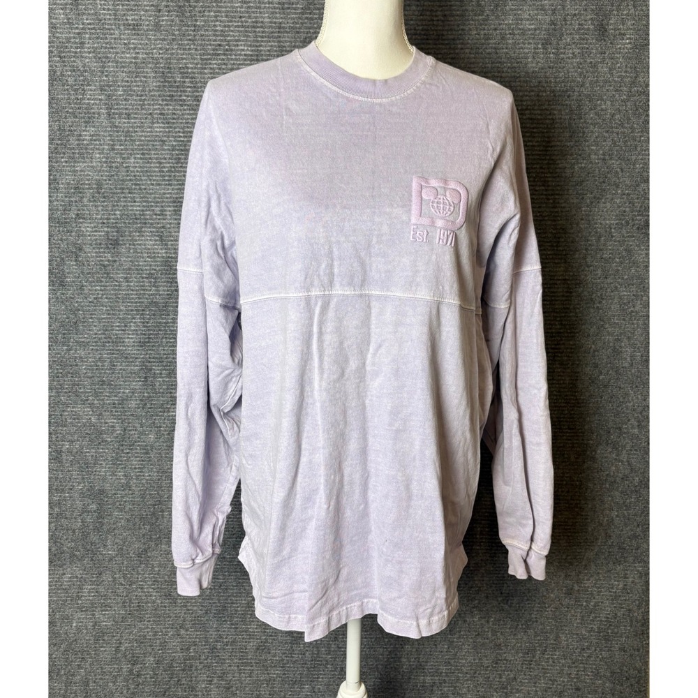 Disney World Spirit Jersey Lavender Purple Acid Wash Puff Print Medium Womens